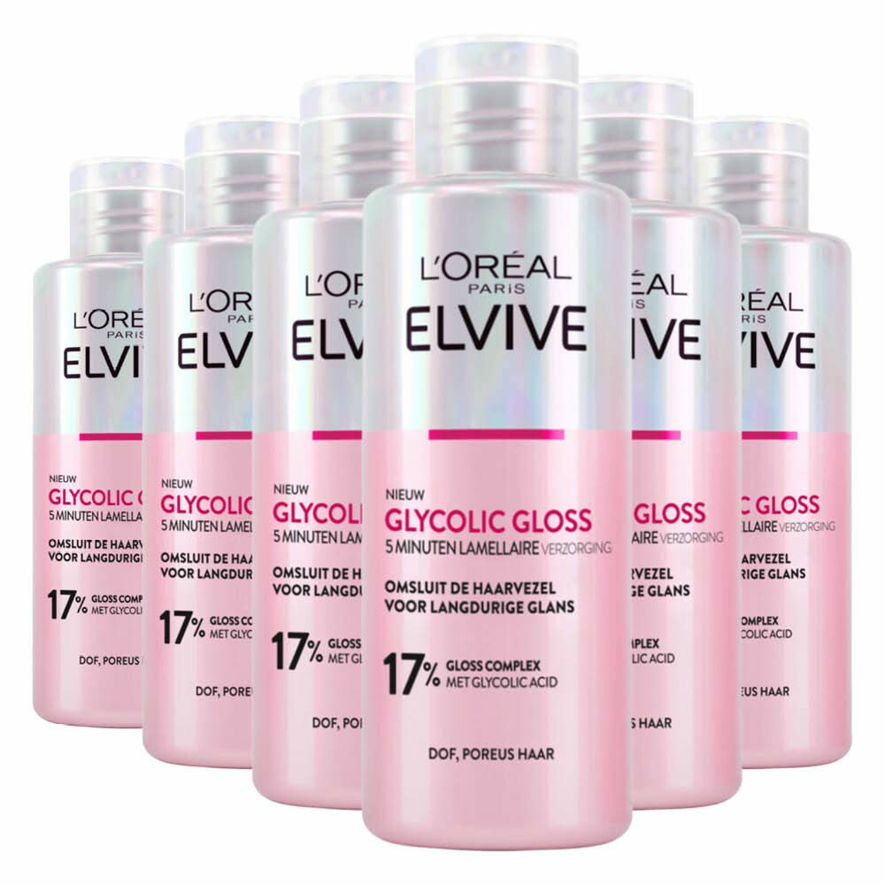 6x L'Oréal Elvive Glycolic Gloss Post-Conditioner200 ml
