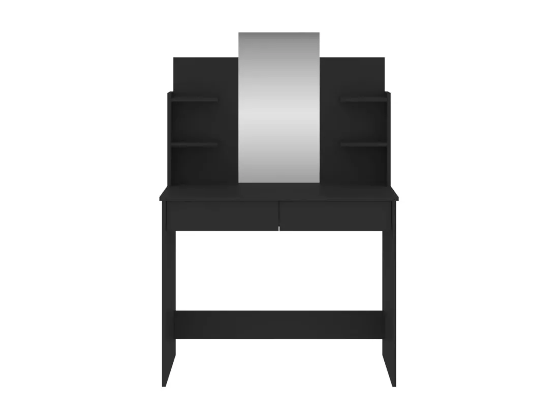 Coiffeuse avec miroir noir 96x39x142 cm