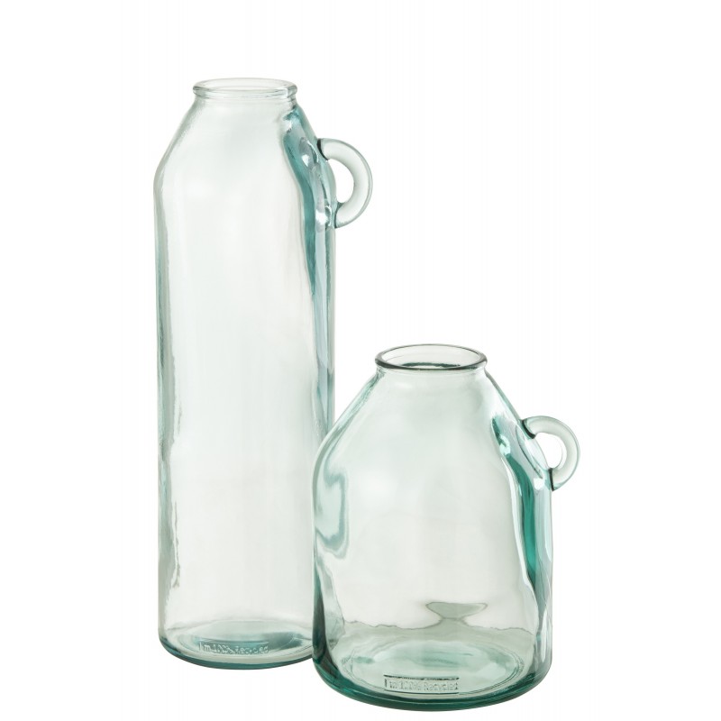 Vase avec anse en verre transparent 20x18x25 cm