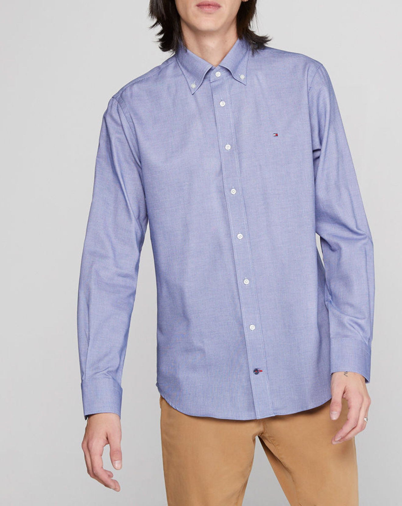 Tommy Hilfiger Chemise regular fit Dobby bleue