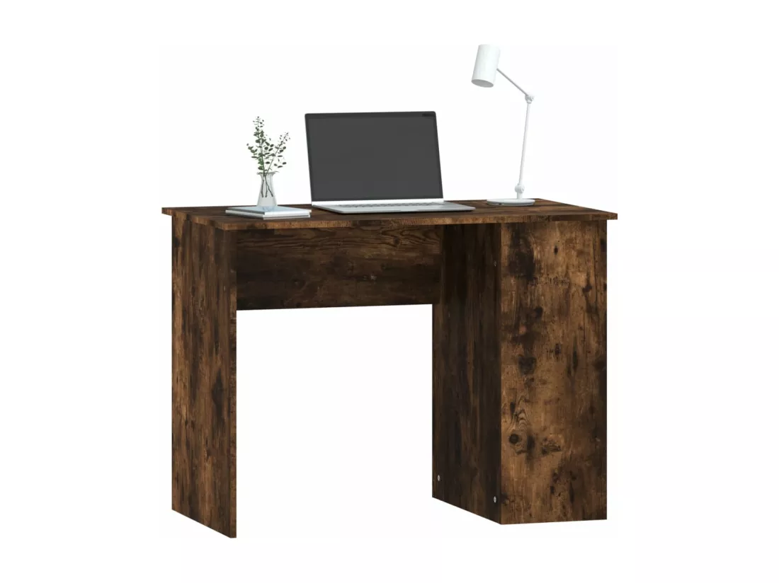 Bureau chêne fumé 100x55x75 cm bois d'ingénierie