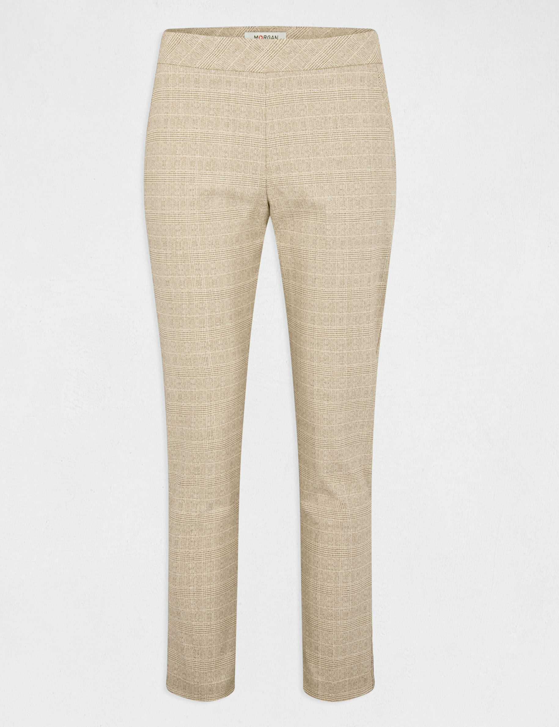 Pantalon 7/8ème coupe cigarette beige femme - beige