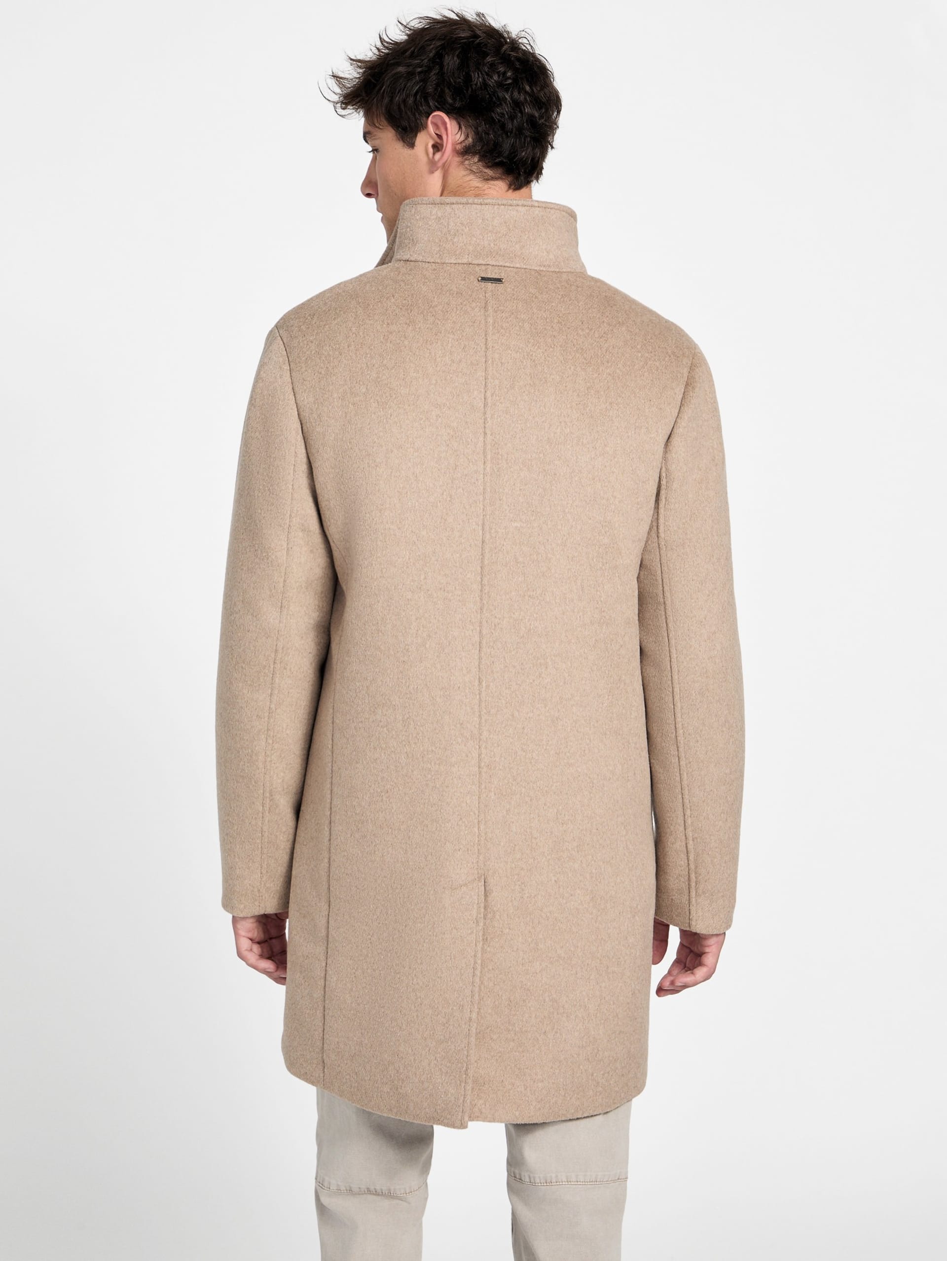 Casaco urbano ecológico em mistura de lã