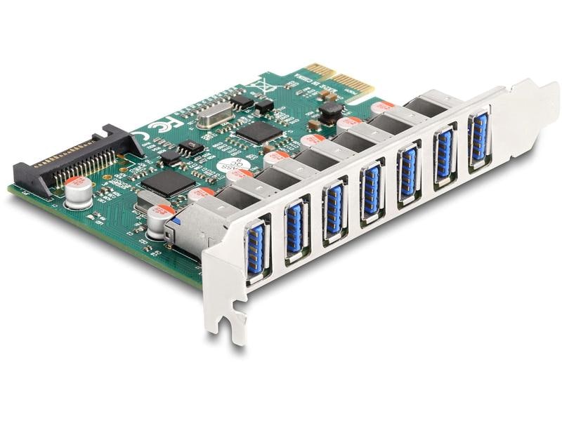 Delock PCI-Express-Karte zu 7x USB A 3.0 PCI Express x1 Karte zu 7 x extern USB 5 Gbps Typ-A Buchse