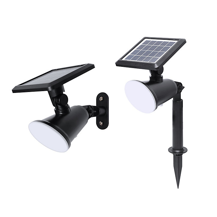 Projecteur à piquer à énergie solaire 45lm 0.63W IP44 10.5cm Noir