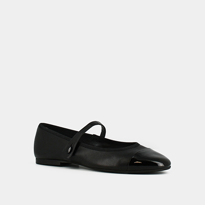 Ballerines à brides  en cuir noir