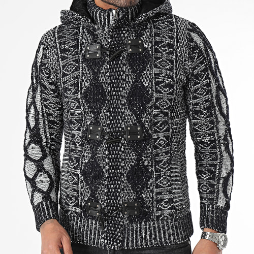 Gilet A Capuche Noir Blanc