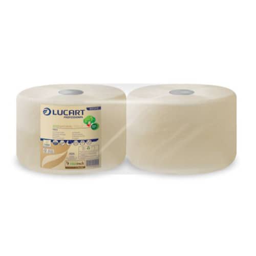 Bobine d'essuyage en rouleau havane Lucart 1500 formats 22 x 30 cm Ecolabel