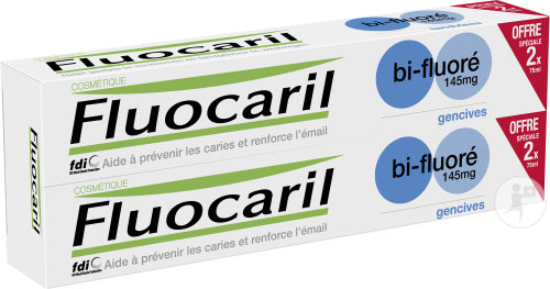 Fluocaril Dentifrice Bi-Fluoré 145mg Gencives Tubes 2x75ml