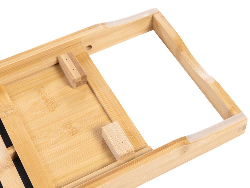 COCON Badewannenablage Braun, Bambus Verstellbarer Bad-Utensilienhalter