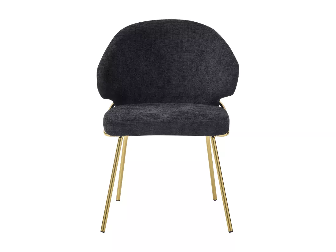 Lot de 6 chaises en tissu et métal doré - Noir - LUXIVA de Pascal Morabito