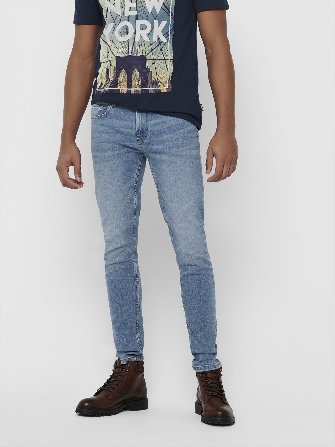 ONSWARP Mittlere Taille Skinny Fit Jeans Blue Denim