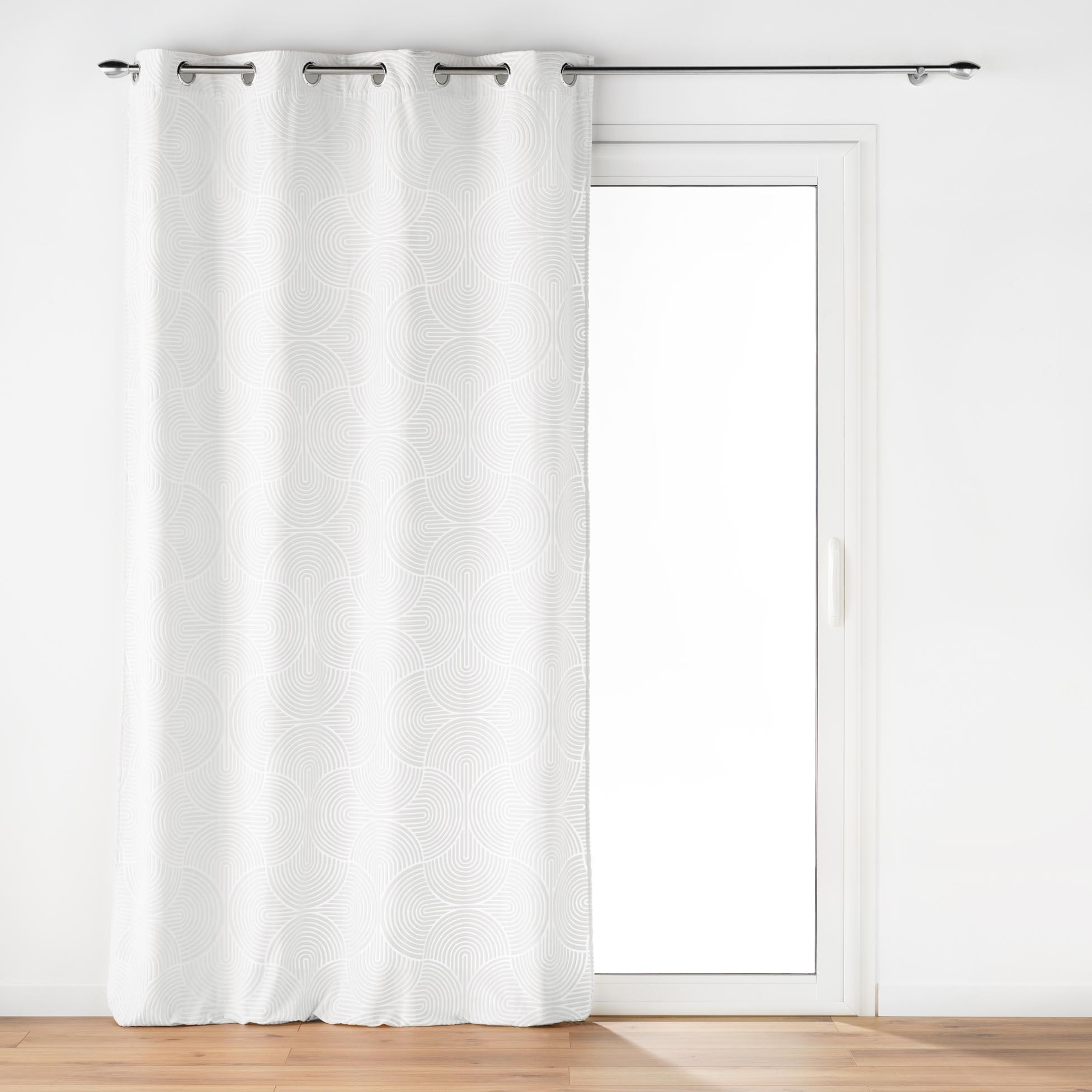 RIDEAU OEILLETS 135X260CM VELOURS DEVORE EVA BLANC