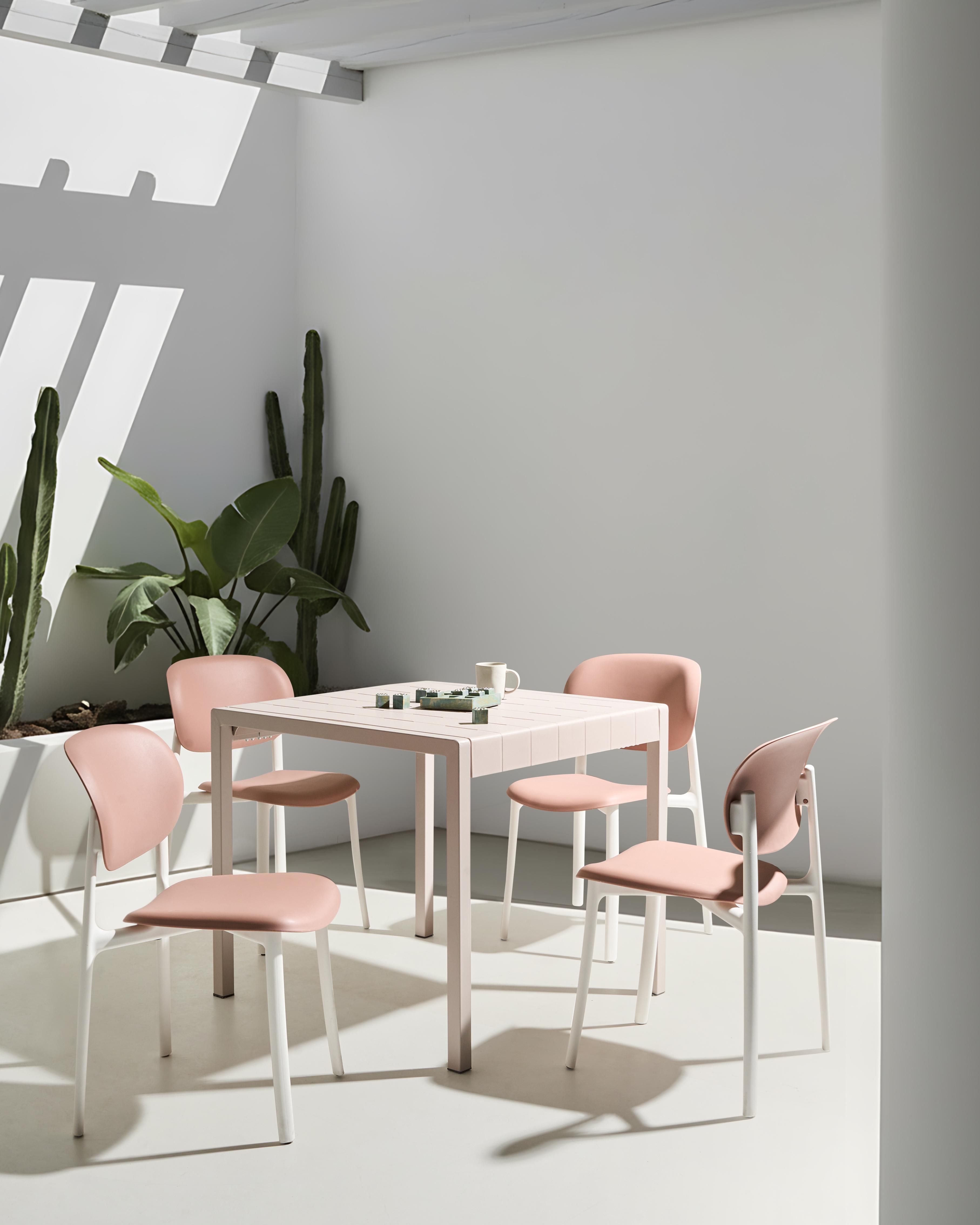 Set van 4 tuinstoelen MUSANO Pastelroze