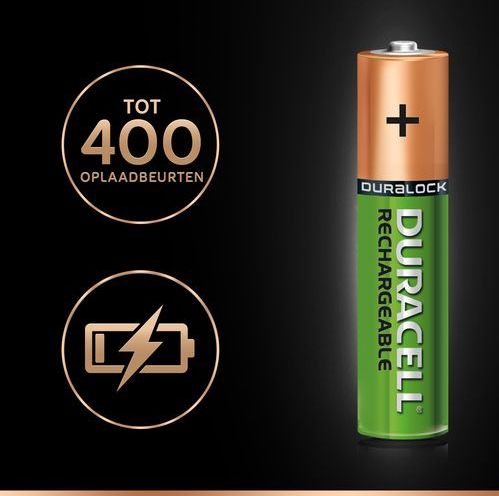 Duracell Oplaadbare AAA batterijen - 750 mAh NiMH - 4 stuks