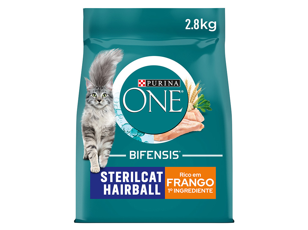 RAÇÃO PARA GATO PURINA ONE ESTERILIZADO E BOLAS DE PÊLO 2.8KG