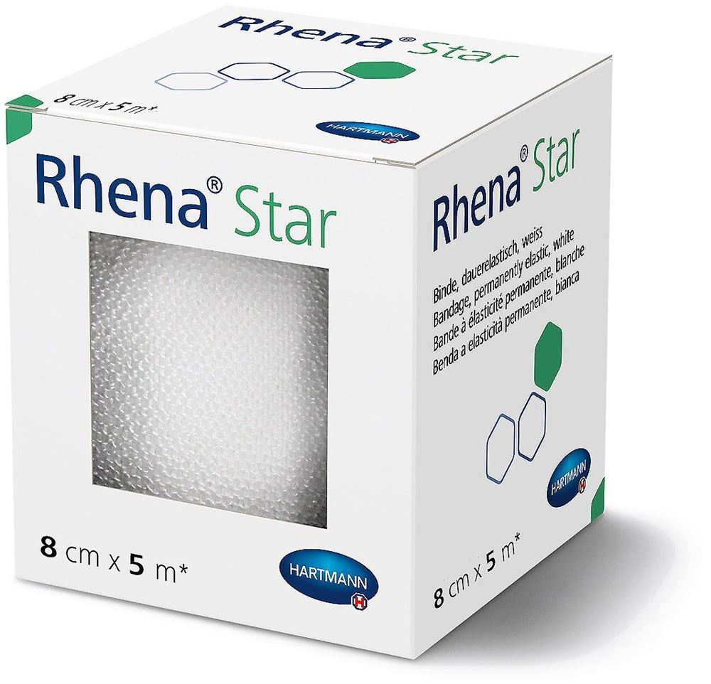 Rhena Star Elastische Binde 8cmx5m weiss 1 Stk