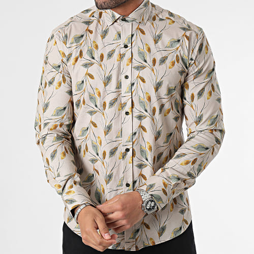 Chemise Manches Longues Beige