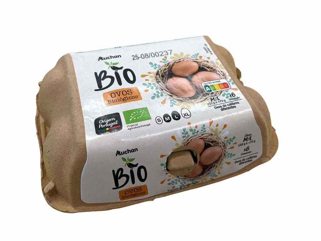 OVOS AUCHAN BIO CLASSE M/L MEIA DÚZIA