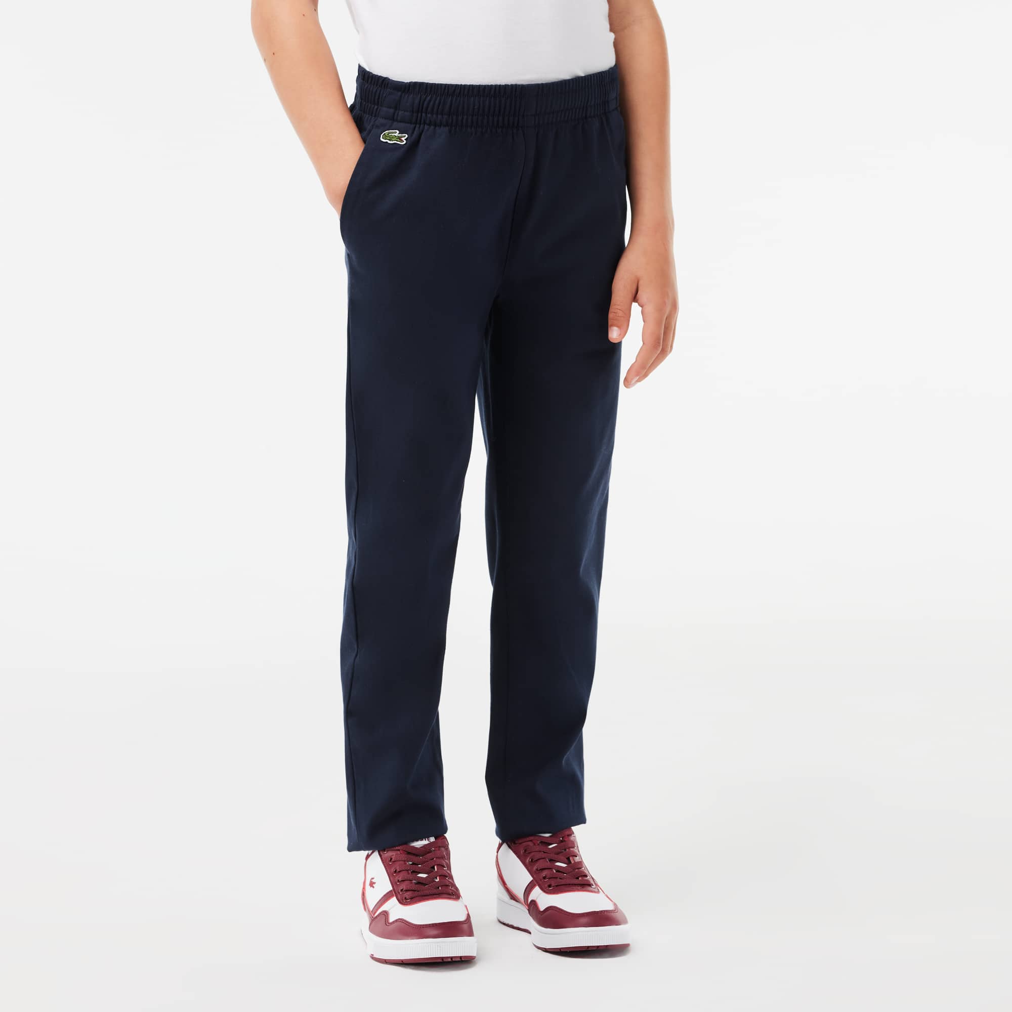 Pantalon chino garçon Lacoste en gabardine de coton stretch Pantalons & Shorts - Bleu - Lacoste - Garçon