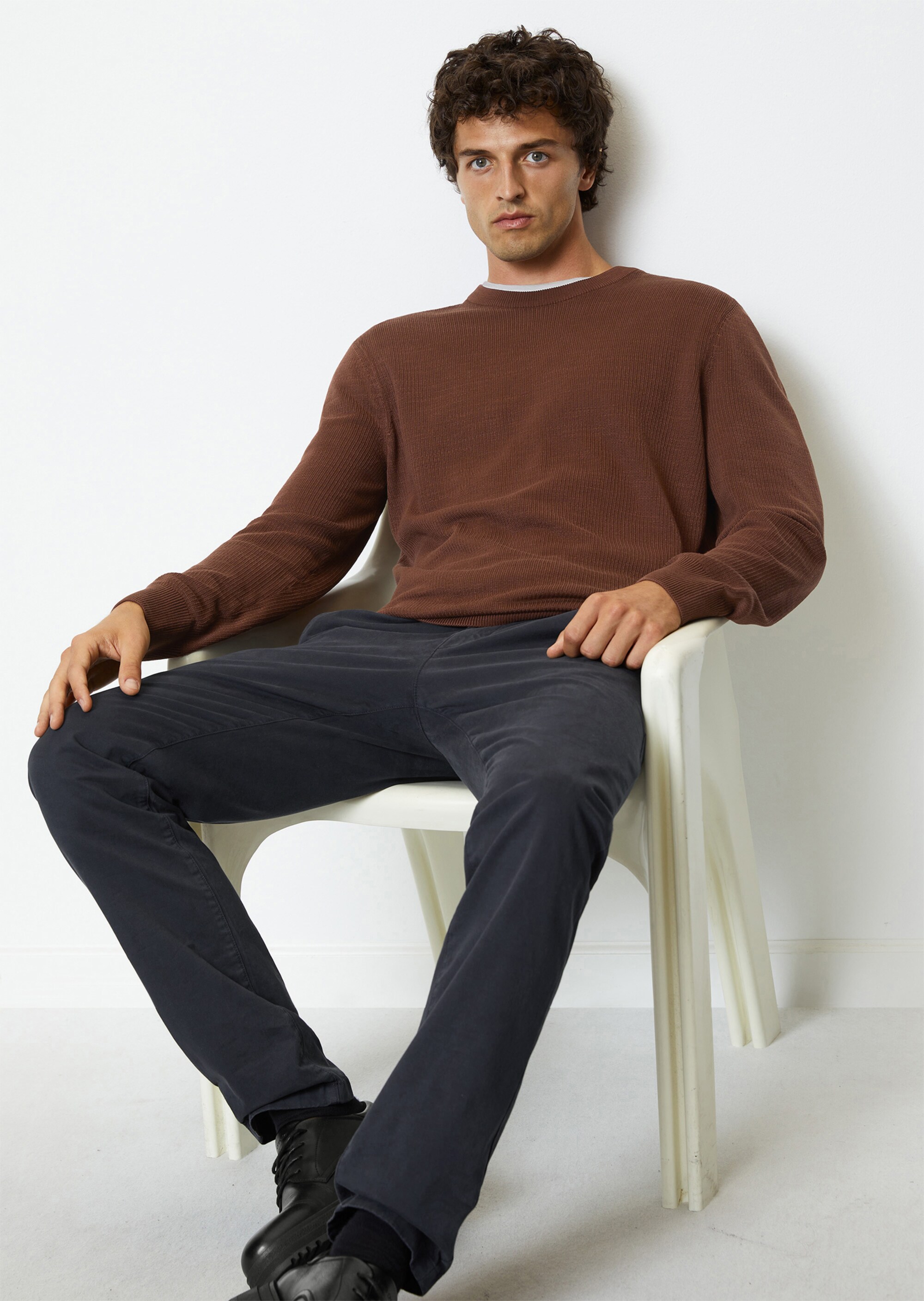 Pullover regular aus fein geripptem Organic Cotton