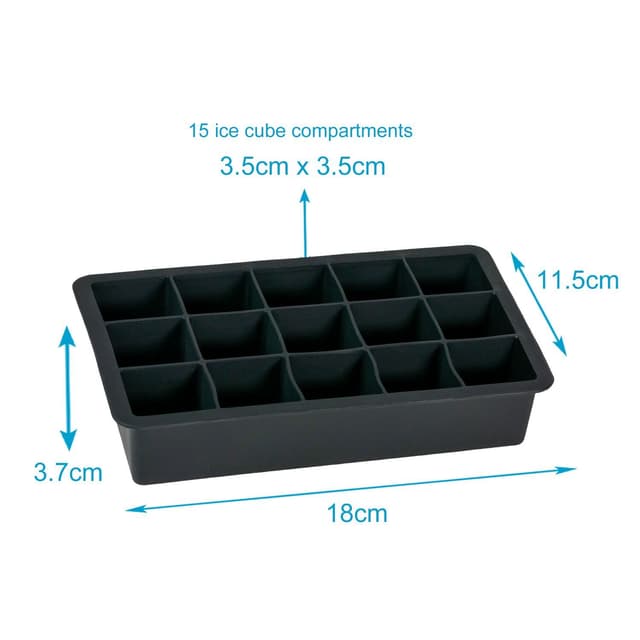 Isterningeforme Iskubs boks Isterningebakker (sort)