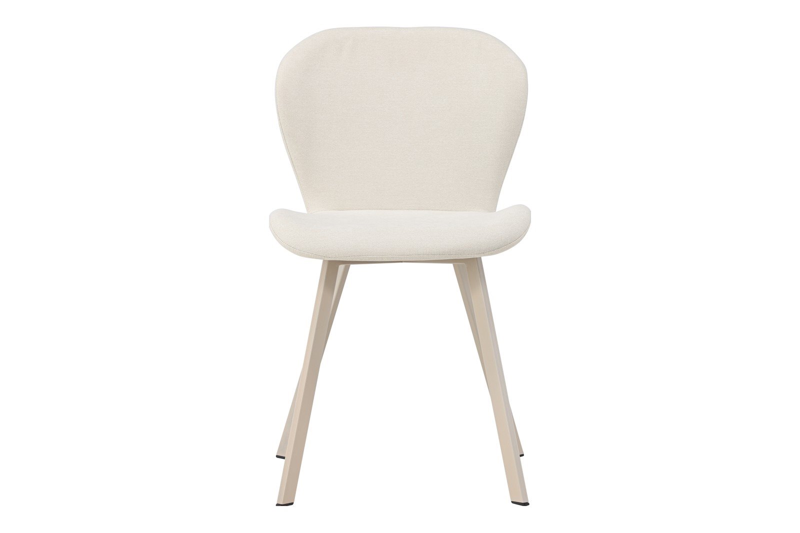 Lilja Spisestol. Sett av 2. Sett av 2. Beige tekstil med hvitfargede stålben.