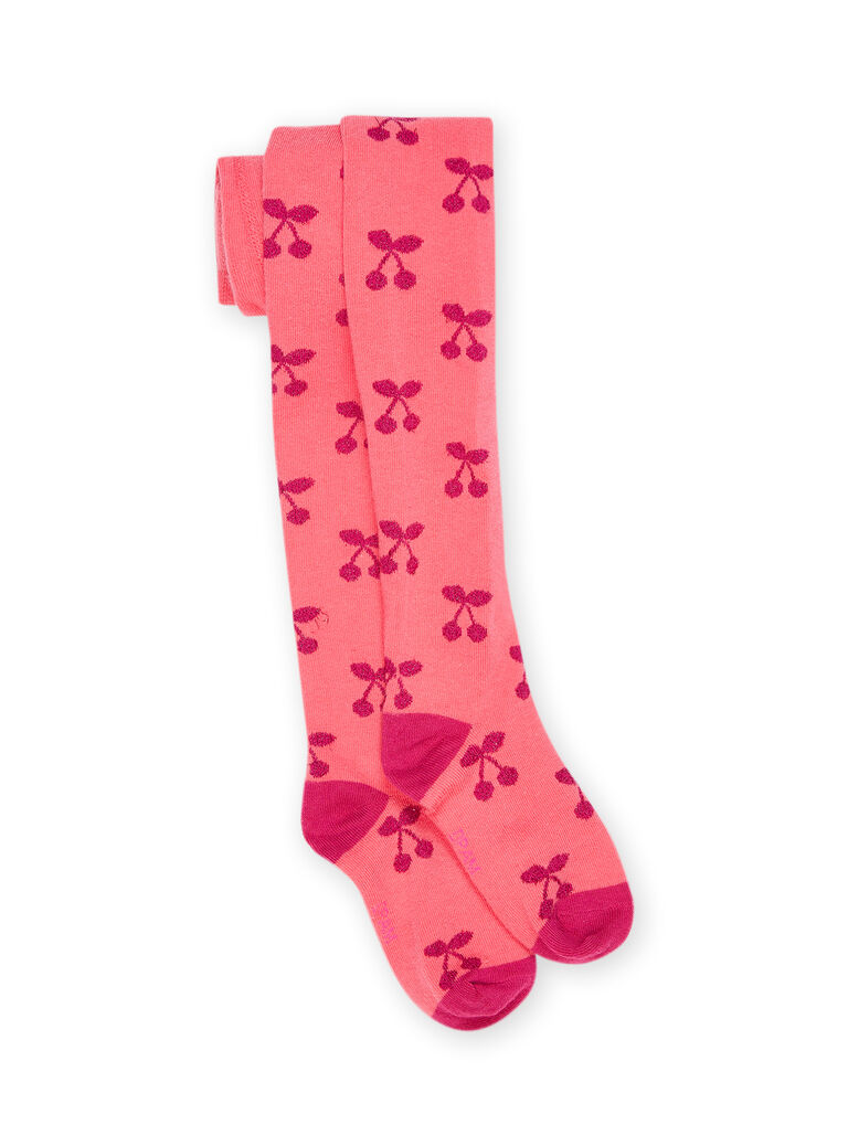 Collants à imprimé cerises lurex