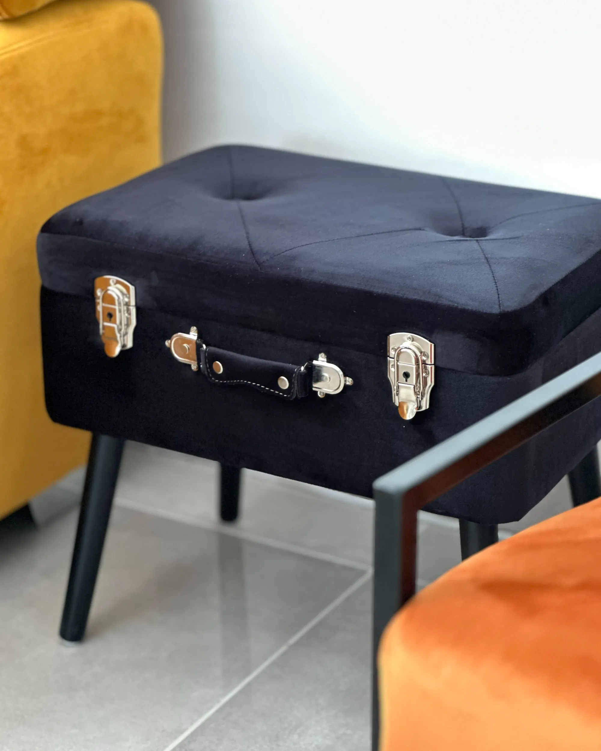 Hocker met opbergruimte MALLARD Fluweel Zwart