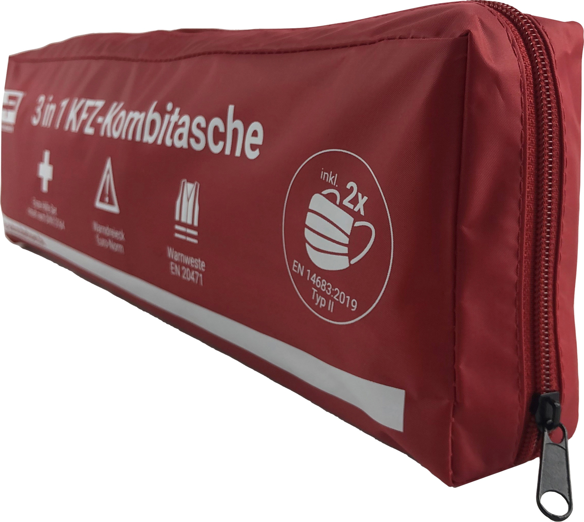 HP Autozubehör KFZ Kombitasche inklusive Mund- und Nasenschutz 3 teilig Rot