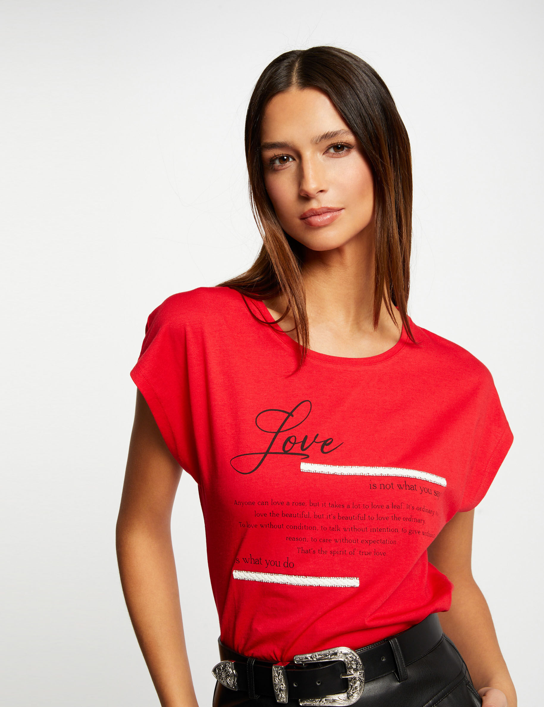 T-shirt manches courtes rouge femme - rouge