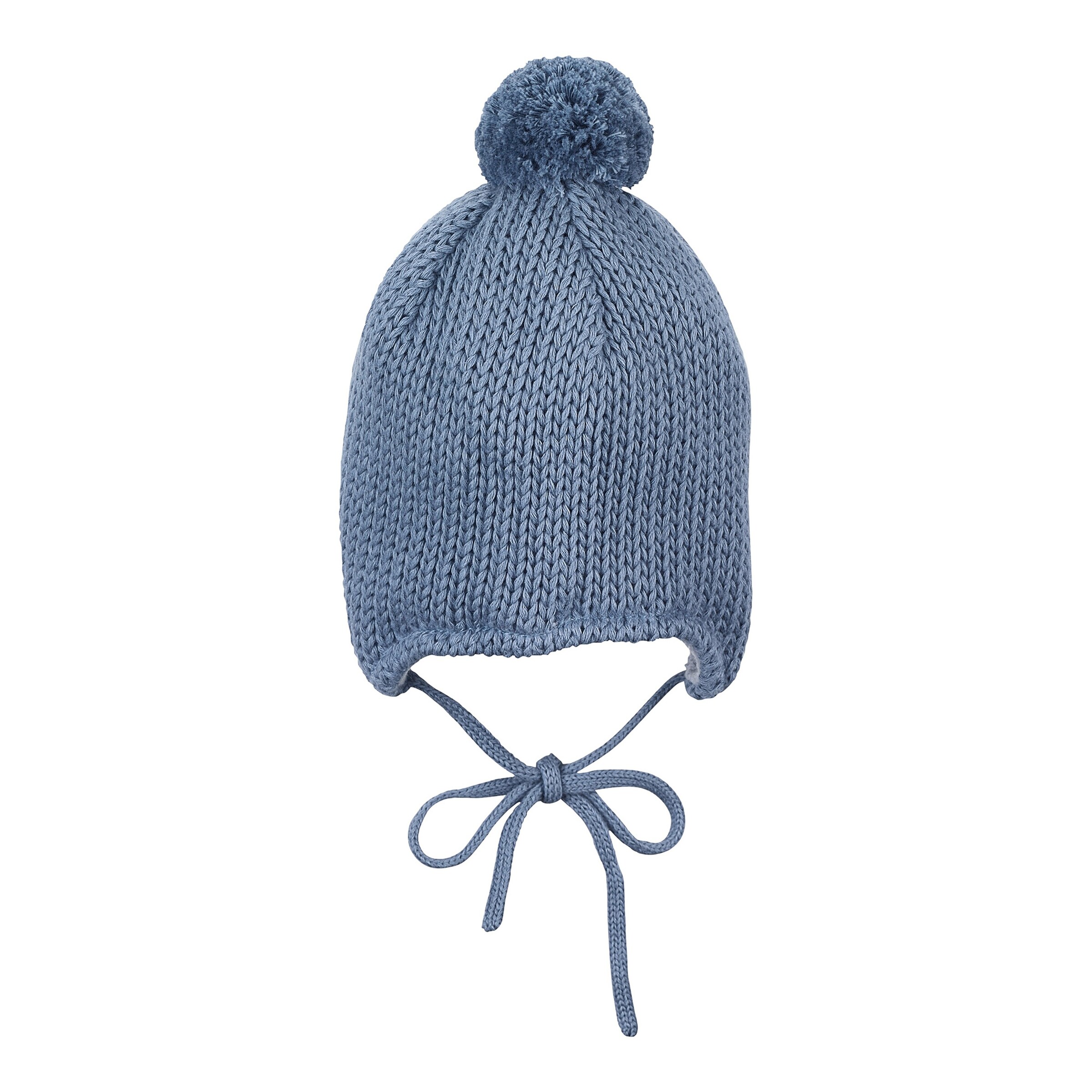 Sterntaler Winter-Strickmütze Bommel blau
