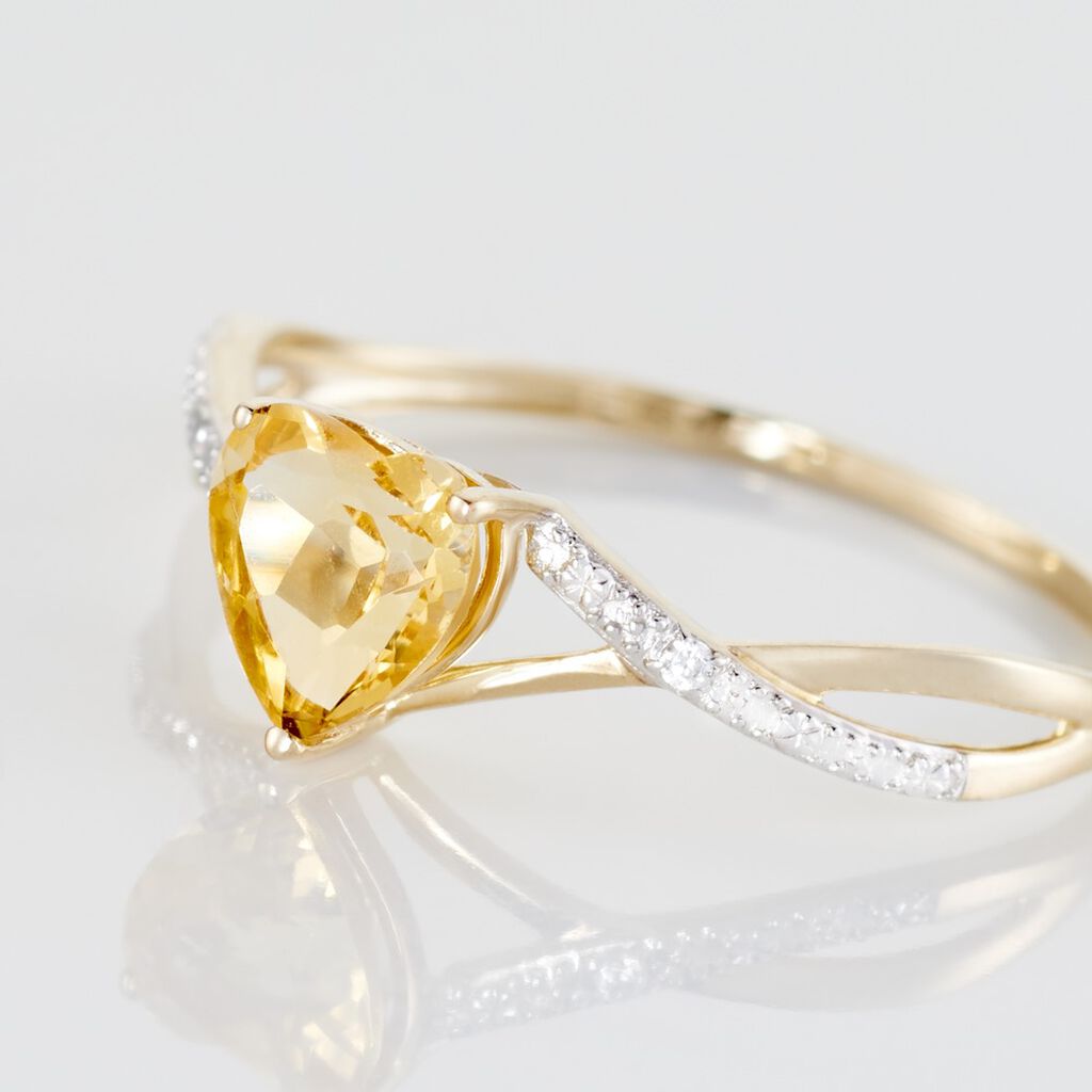 Bague Clothilde Or Jaune Citrine Et Oxyde