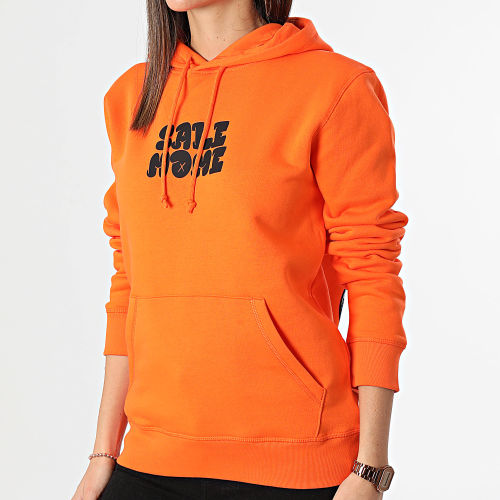 Sweat Capuche Femme Nounours Graffiti Orange