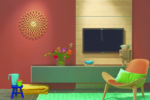 Wall clock Sunflower MDF wood finish