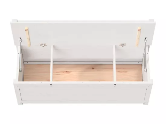 Banc Blanc 110x41x76,5 cm Bois de pin massif