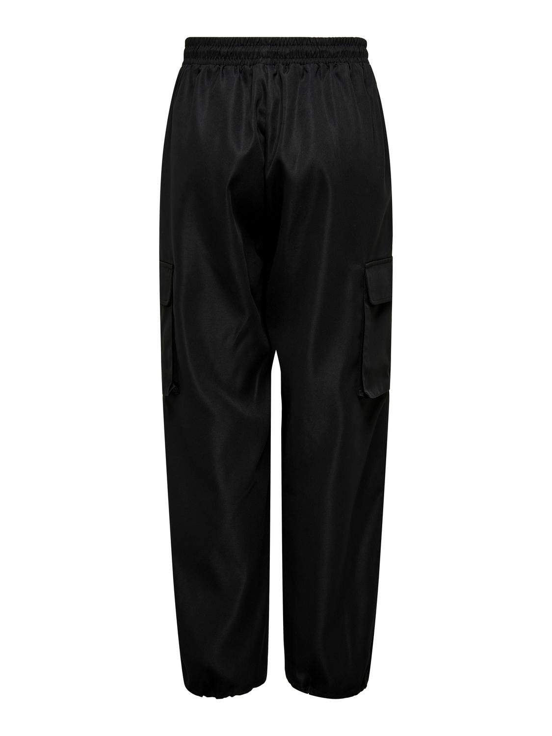 ONLCASHI Hohe Taille Normal geschnitten Cargo-Hose Black