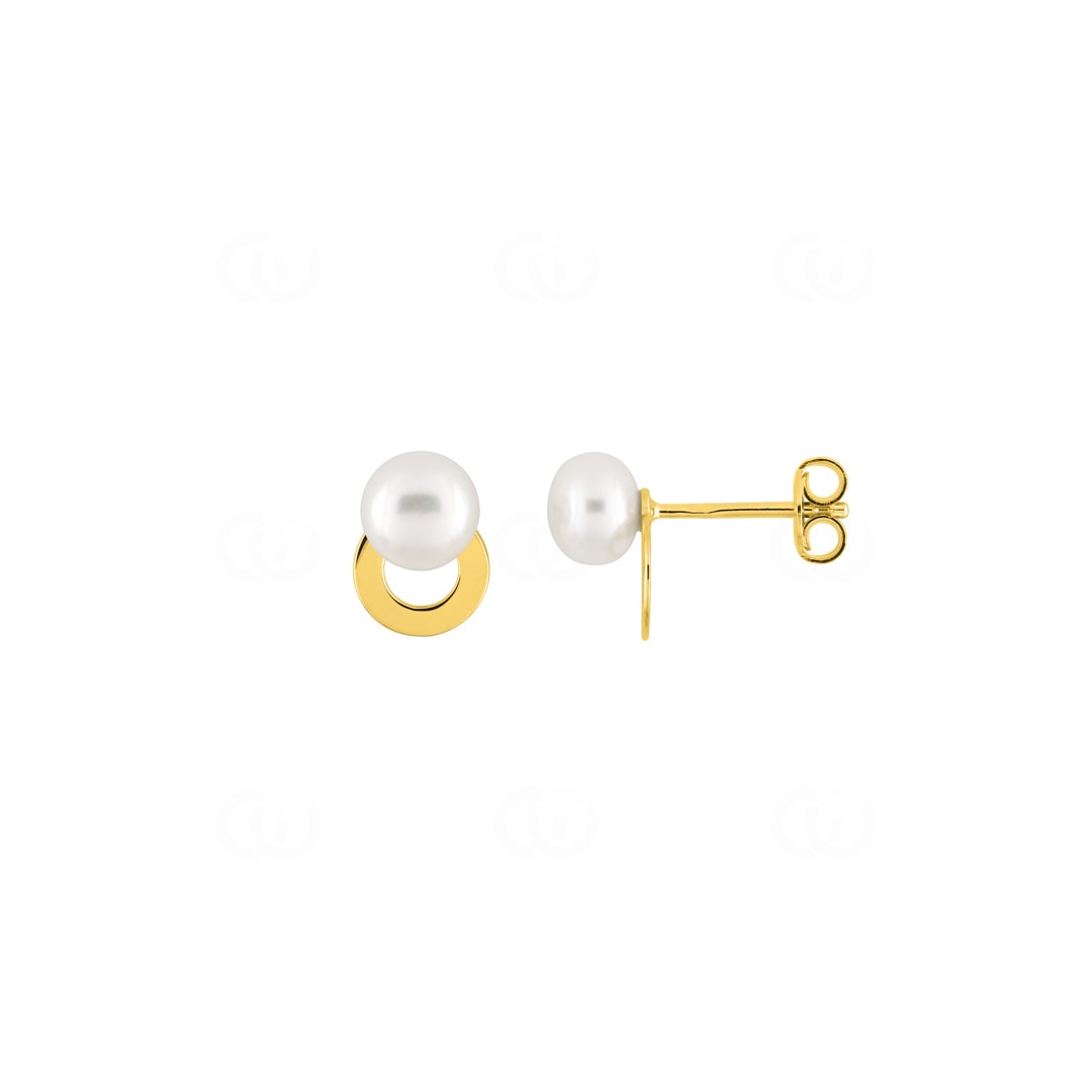Ohrstecker 750/18 K Gelbgold mit Süsswasserzuchtperlen 6.0mm