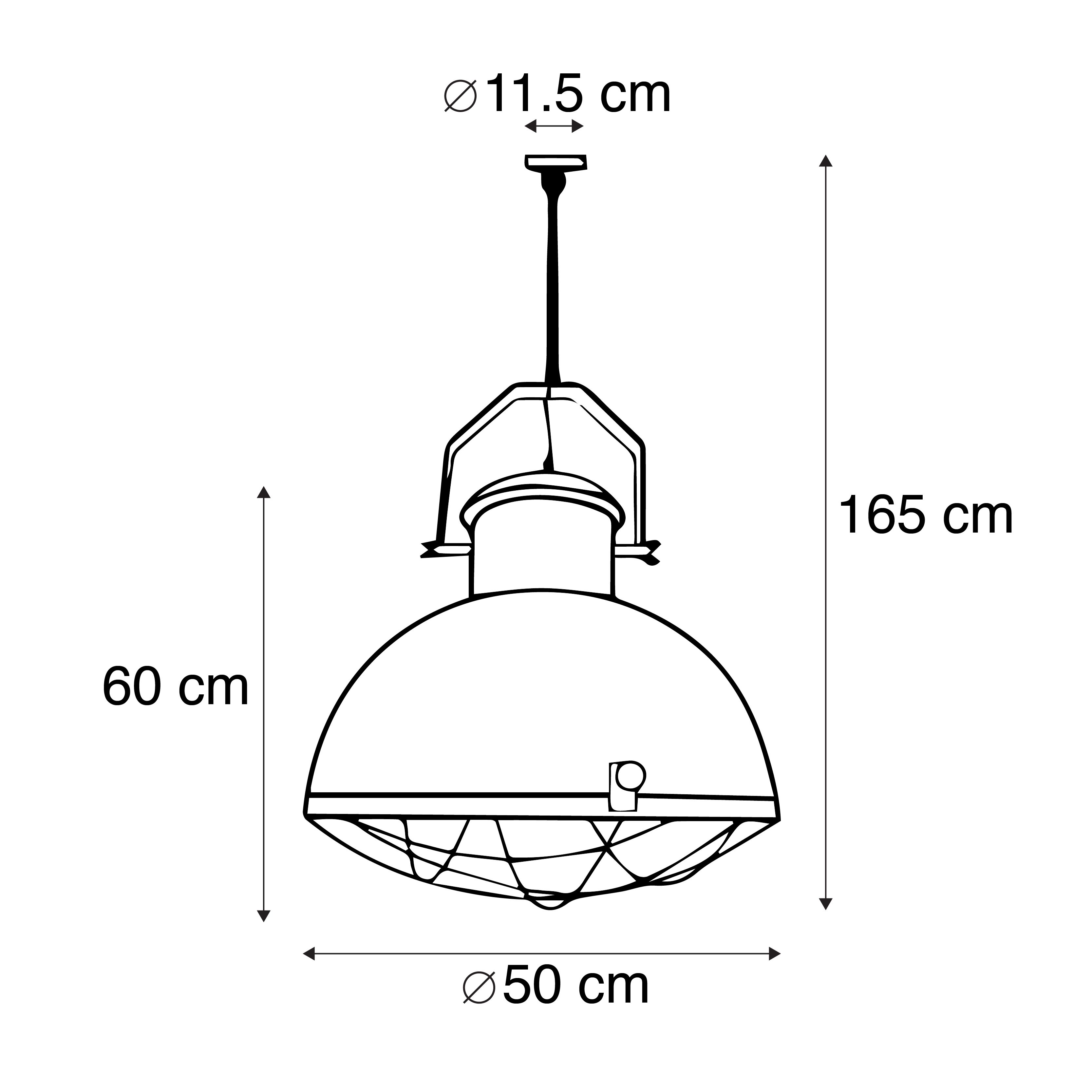 Industriële hanglamp roestbruin met gouden binnenkant - Engine