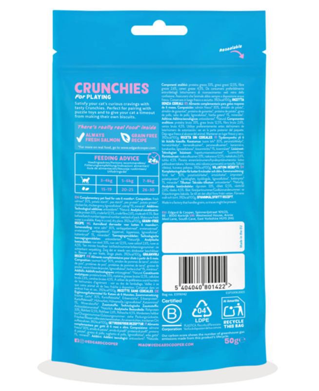 Edgard & Cooper Crunchies - Kattensnack - 50 Gram - zalm
