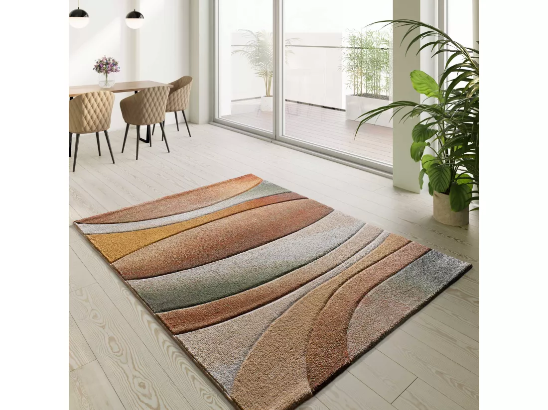 Tapis intérieur - abstrait - multicolore - 140 x 200 cm - SORA