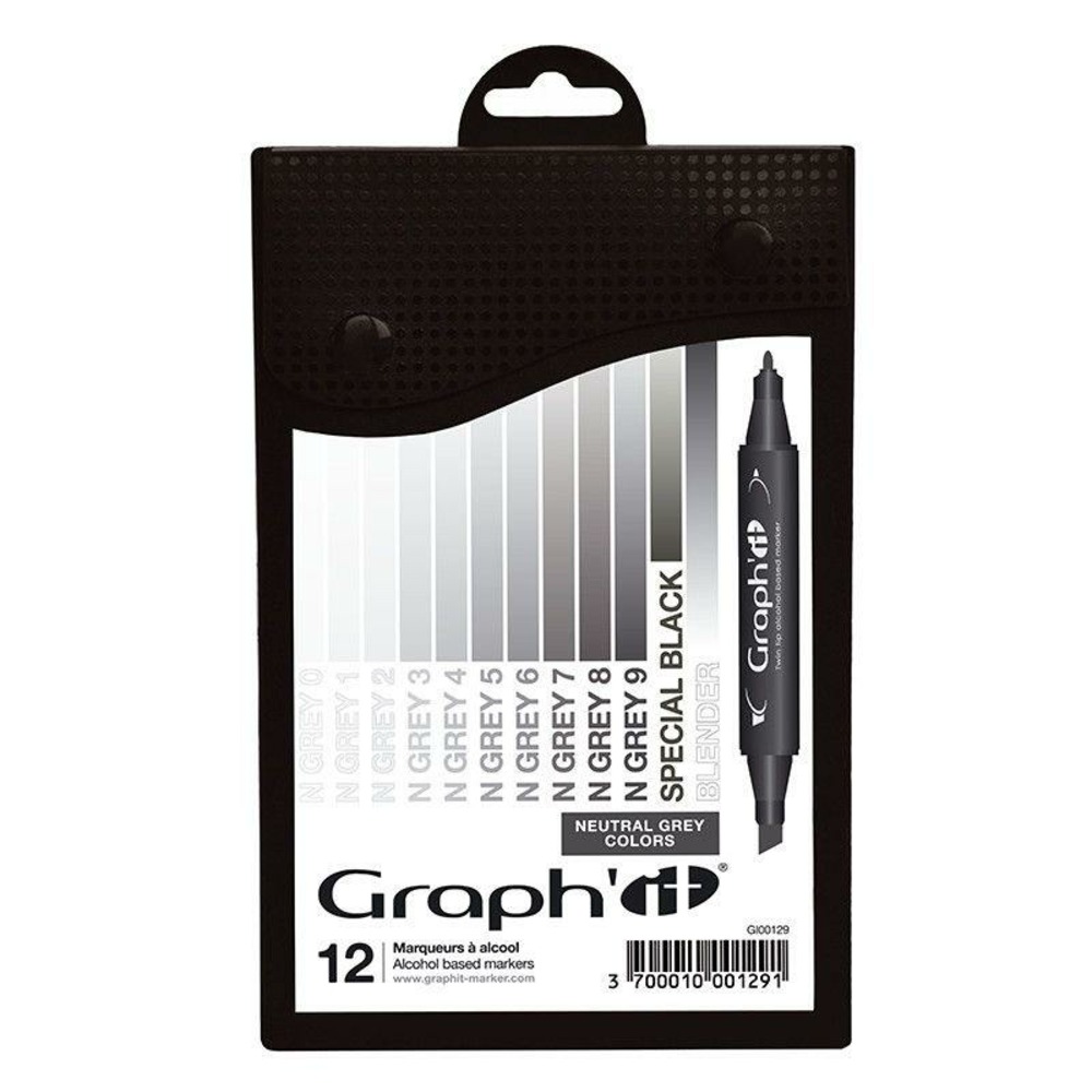Set 12 marqueurs graph'it - neutral greys colors