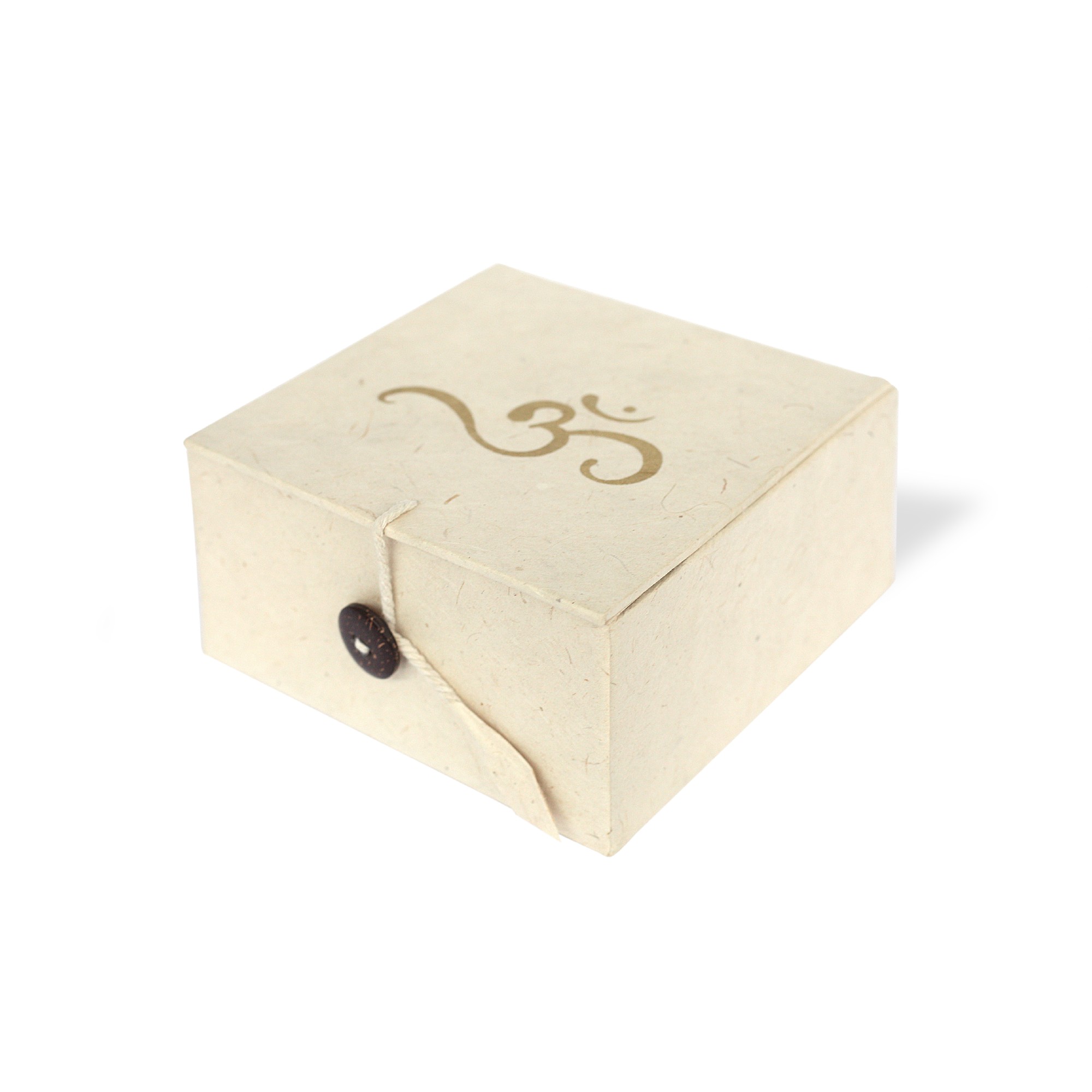 Lokta Box Om, weiß, T 11 cm, B 11 cm, H 5,5 cm von fischer's lagerhaus