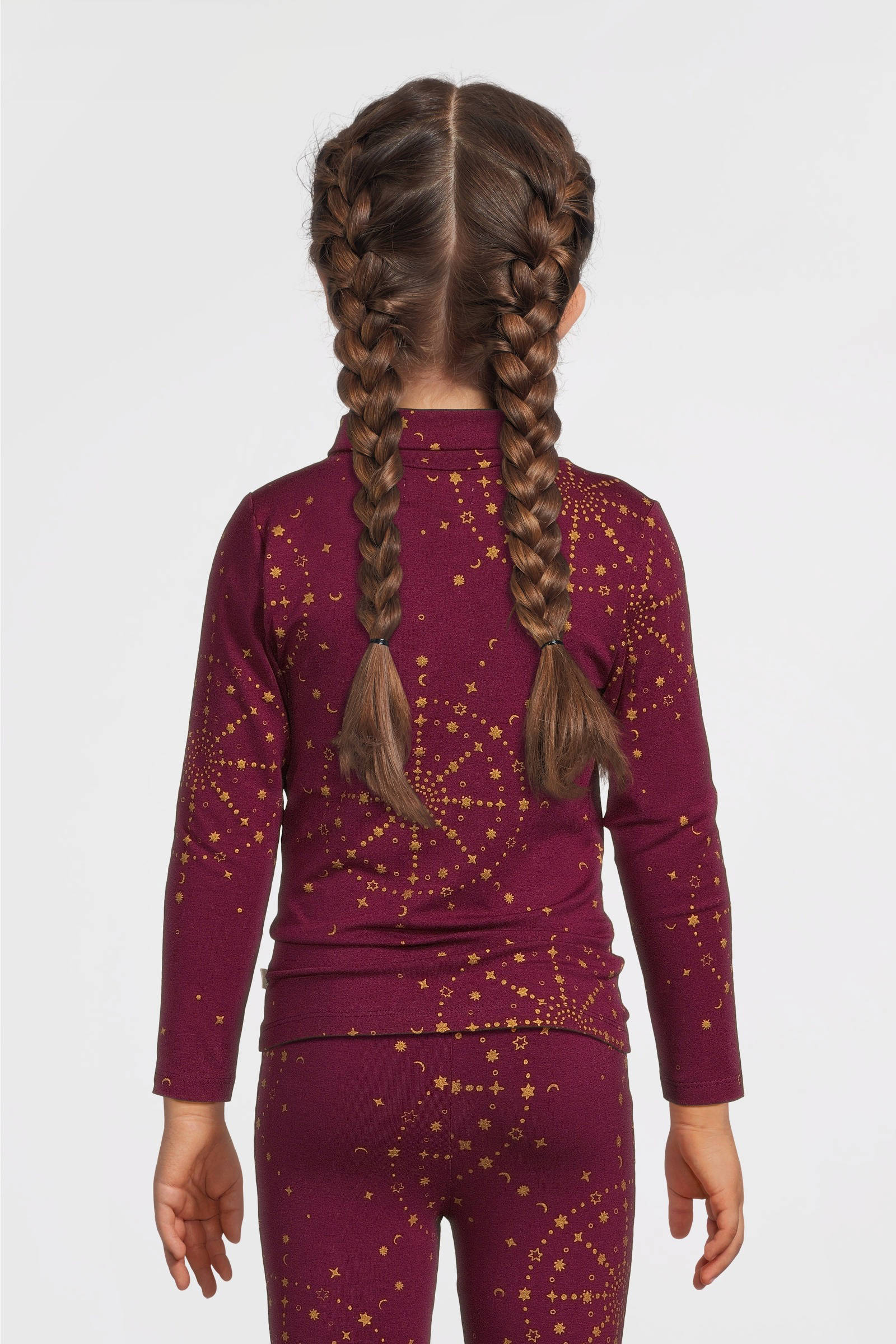 Your Wishes longsleeve met all over print bordeauxrood/goud