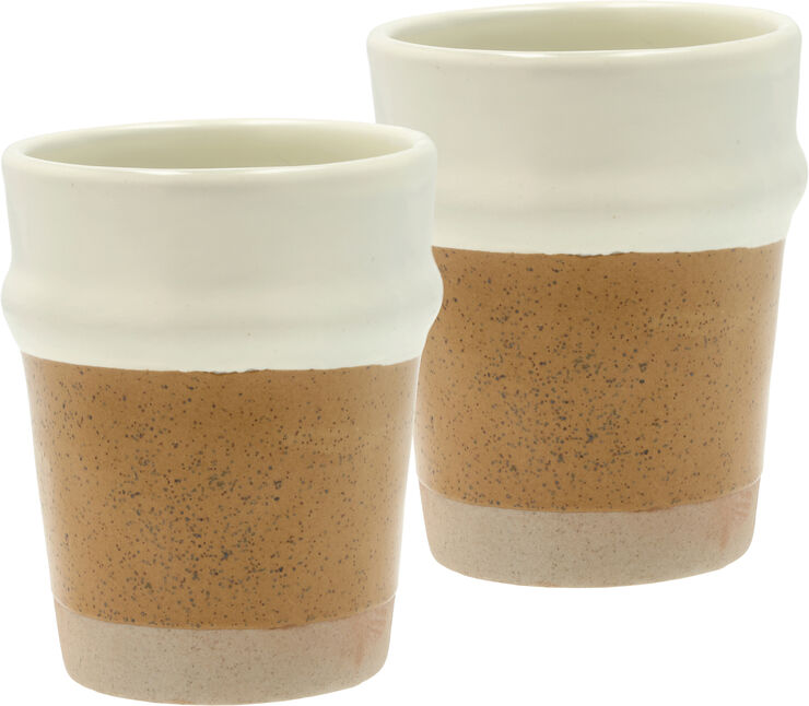 Villa Collection Krus Evig 0,35 liter 2 stk. Amber/Creme Porcelæn Amber/creme