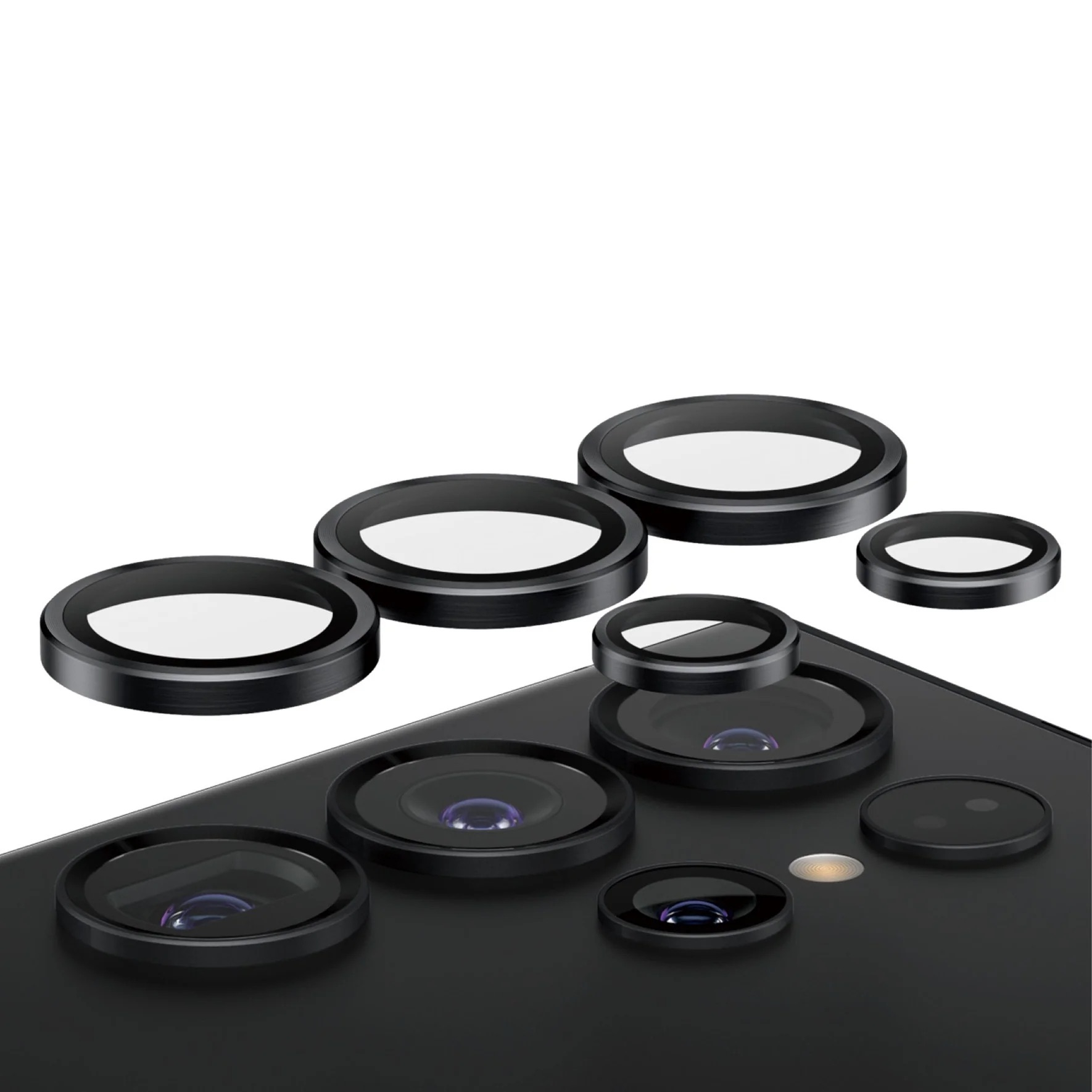 Hoops Samsung Galaxy S24 Ultra Kameraschutz Objektiv Ring Protector Abdeckung (1209) - Schwarz