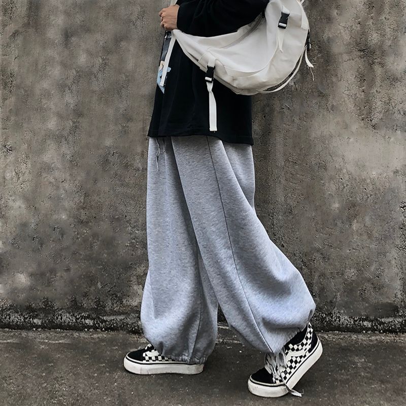 Shineon Studio - Effen joggingbroek met wijde pijpen