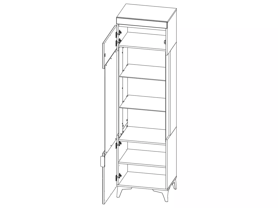 Vitrine 1 porte LED inclus Ruben Blanc