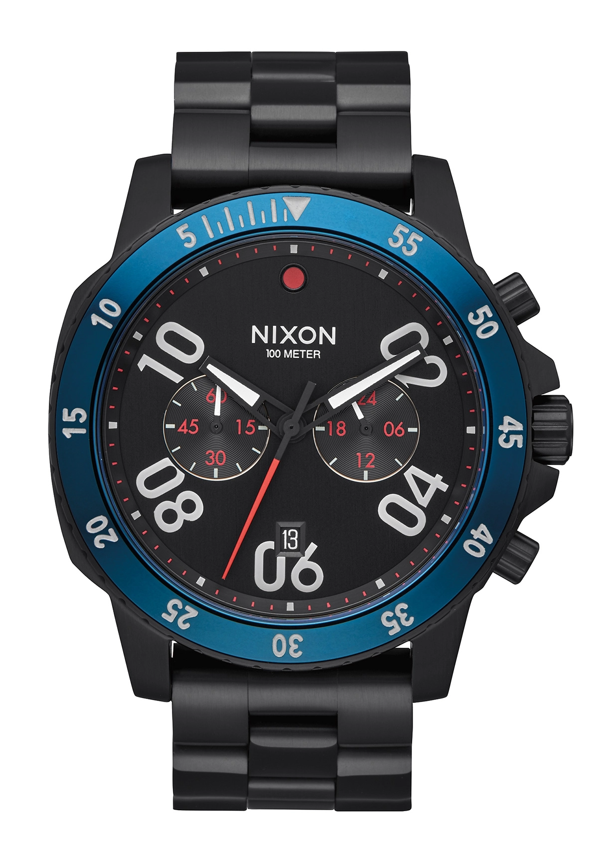 Nixon The Ranger Chrono All Black / Blue A549602