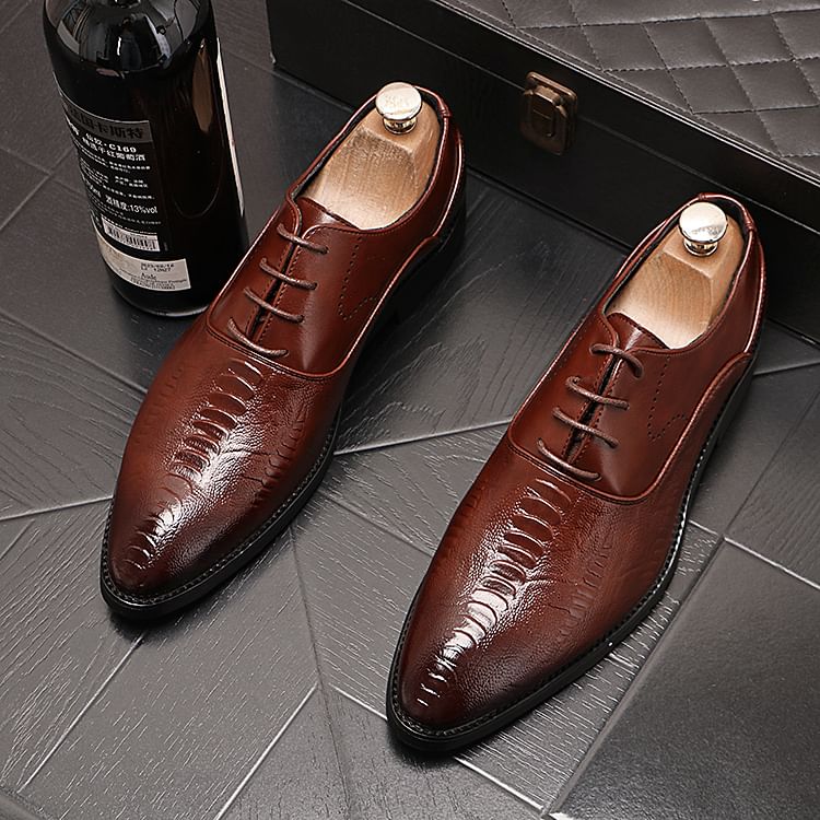Mr Ozera - Croc Grain veterschoenen Oxford